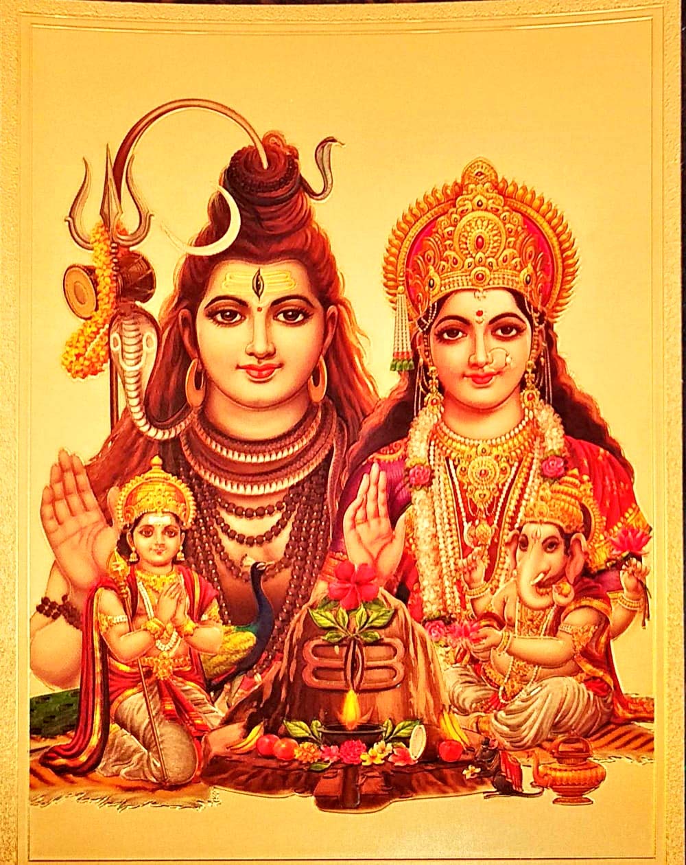Suninow Shiv Parivar Photo Frame For Pooja | Hindu Bhagwan Devi Devta Photo | God Photo Frames | Wall D?Cor Photo Frame | Photo